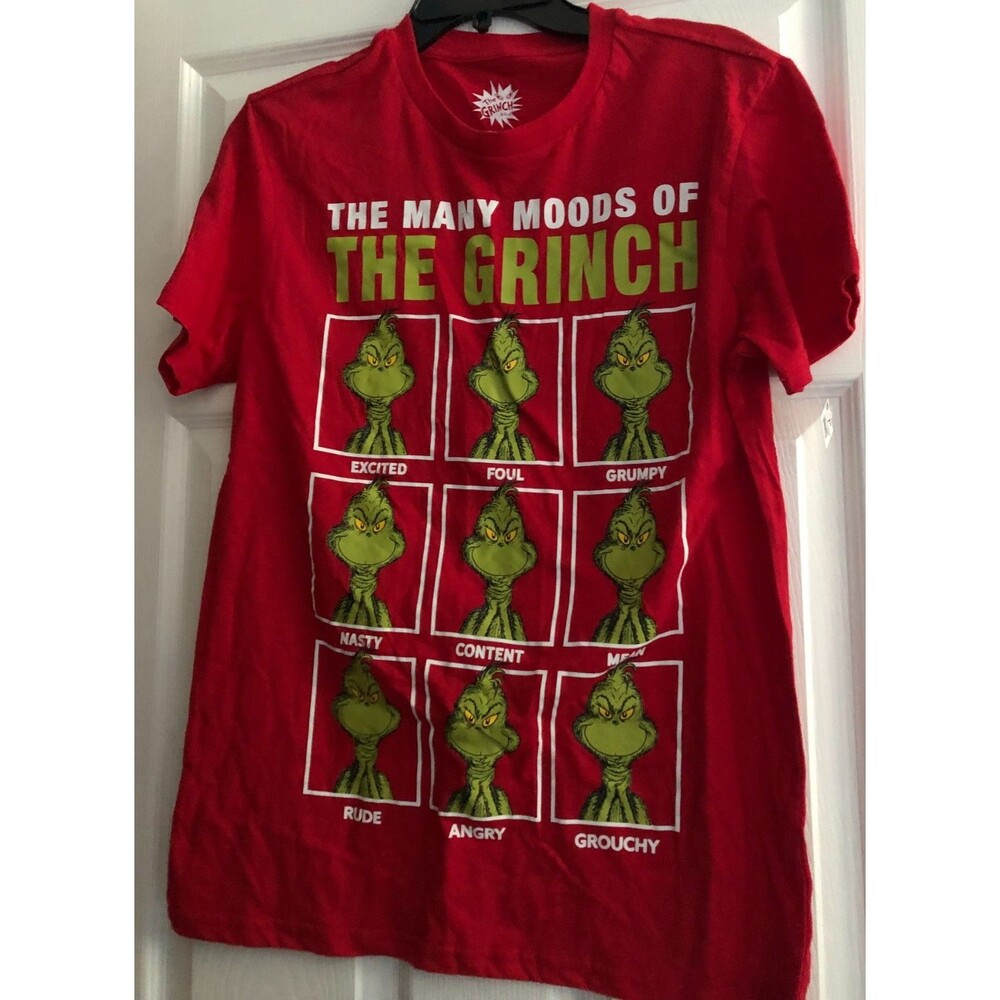 Men's Christmas Many Moods of the Grinch T-Shirt Size Medium NWT B3